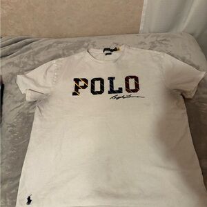 Polo by Ralph Lauren White Tee with Multicolor Logo